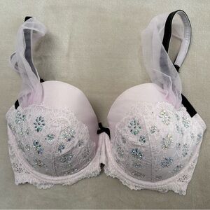 Victoria’s Secret Dream Angels Balconette bra lavender/black with rhinestones